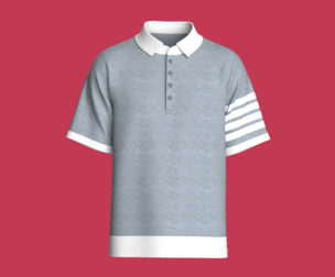 Men Heather Grey Quad-Stripe Sleeve Polo Shirt | Marvelous / Clo3d / obj / fbx