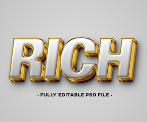 Rich PSD Fully Editable Text Effect. Layer Style PSD Mockup Template