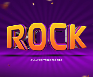 Rock PSD Fully Editable Text Effect. Layer Style PSD Mockup Template