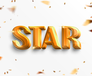 Star PSD Fully Editable Text Effect. Layer Style PSD Mockup Template