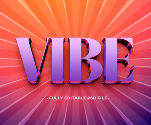 Vibe PSD Fully Editable Text Effect. Layer Style PSD Mockup Template
