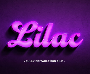Lilac PSD Fully Editable Text Effect. Layer Style PSD Mockup Template