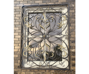 Wrought iron grating on the window