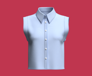 Girls Pinstriped Sleeveless Button-Down Shirt | Marvelous / Clo3d / obj / fbx