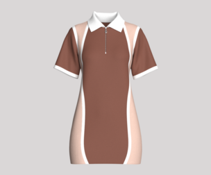 Girls Quarter-Zip Paneled Polo Dress | Marvelous / Clo3d / obj / fbx