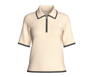 Girls Ribbed Half-Zip Polo Shirt | Marvelous / Clo3d / obj / fbx