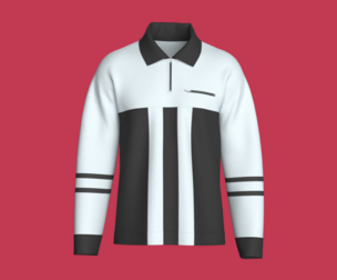 Men Color Block Half-Zip Polo Sweatshirt | Marvelous / Clo3d / obj / fbx