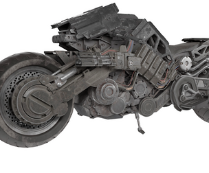 Futuristic Sci-Fi Combat Motorcycle - Cyberpunk Heavy Bike (PBR)
