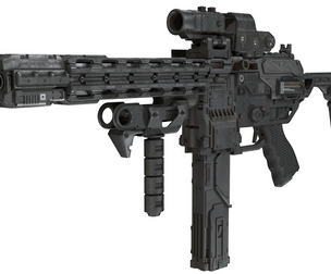 Sci-Fi Tactical SMG - Futuristic Modular Assault Weapon
