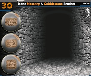 Stone Masonry & Cobblestone Brushes  | Vol.01