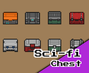 Sci‑Fi Dungeon Chest Pack – 8 Unique Chests Open & Closed