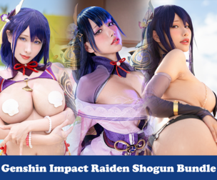 90→45! 【50% off Bundle】Genshin Impact miHoYo Raiden Shogun cosplay Hane Ame