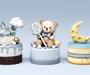 blue series birth gift jelly cheese cake