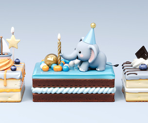 blue series birth gift jelly fruit cake