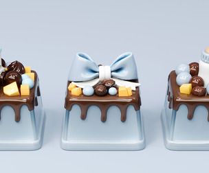 blue series birth gift fruit chocolate pudding