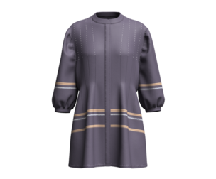 Girls Mandarin Collar Top With Balloon Sleeves | Marvelous / Clo3d / obj / fbx