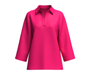 Girls Radiant Pink 3-4 Sleeve Relaxed Shirt | Marvelous / Clo3d / obj / fbx