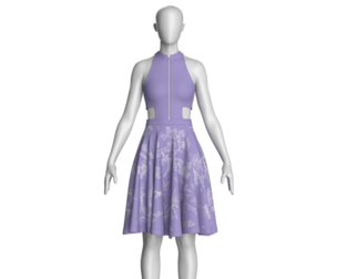 Sleeveless Floral Party Dress For Ladies | Marvelous / Clo3d / obj / fbx