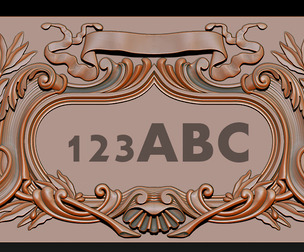 Luxury House Number Frame 3D Model CNC and 3D Print Ready