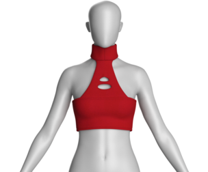 Girls Crimson High-Neck Cut-Out Bralette | Marvelous / Clo3d / obj / fbx