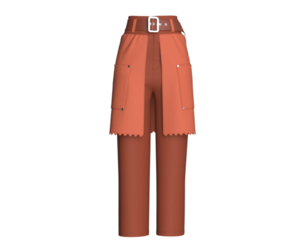 Girls Overlay Skirt-Pant Scalloped Detail Hem | Marvelous / Clo3d / obj / fbx