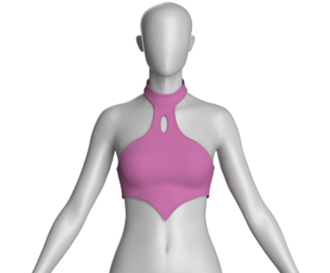 Girls Pointed Hem Halter Bralette | Marvelous / Clo3d / obj / fbx