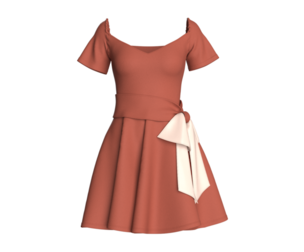 Girls Rust Blossom Skater Dress | Marvelous / Clo3d / obj / fbx