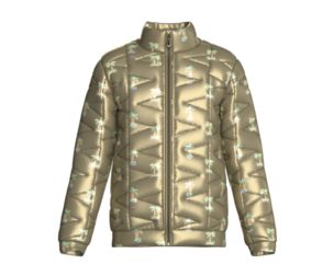 Men High-Neck Puffer Jacket With Palm Motif | Marvelous / Clo3d / obj / fbx
