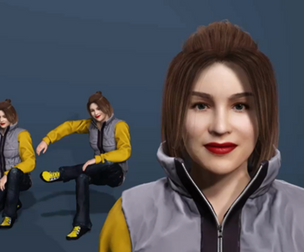 Modern Female 3D Character  Full Body Rigged with Expressions现代女性3D角色 全身绑定与表情控制 写实风格/休闲装