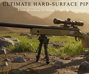 Tactical Sniper Rifle - AAA Game Ready Asset / 3D Model + Full Tutorial