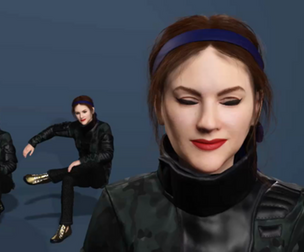 Realistic Female 3D Character Model with Full Rig and Facial Expressions写实风格休闲装美女模型全身绑定与表情控制