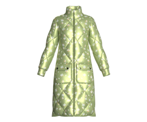 Girls Lime Floral Print Longline Puffer Jacket | Marvelous / Clo3d / obj / fbx