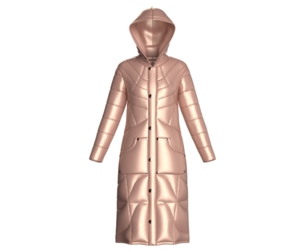 Girls Longline Hooded Puffer Coat | Marvelous / Clo3d / obj / fbx