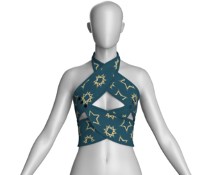 Girls Star Printed Wrap-Style Bralette | Marvelous / Clo3d / obj / fbx