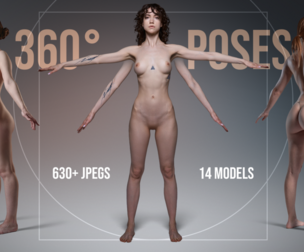 360° Female A & T Pose Collection - 14 Body Types