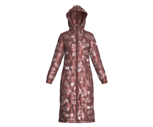 Girls Graffiti Print Hooded Puffer Jacket | Marvelous / Clo3d / obj / fbx