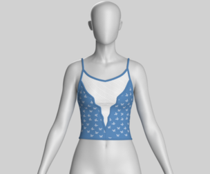 Girls Sky Blue Butterfly Cami Bralette | Marvelous / Clo3d / obj / fbx