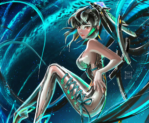 Eve Stellar Blade, the Prototype Planet Diving Suit, and the Skin Suit in versions