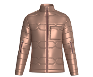 Men Cyber Bronze Puffer Jacket | Marvelous / Clo3d / obj / fbx