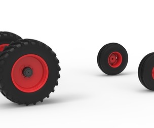 Wheel Set of Racing Combine Harvester Version 1 Scale 1:25