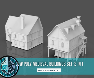 Low Poly Medieval Buildings Set - 2 In 1