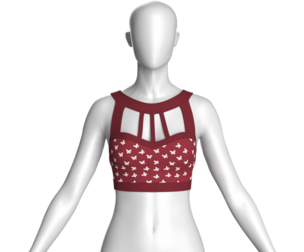 Girls Butterfly Print Cut-Out Bralette | Marvelous / Clo3d / obj / fbx
