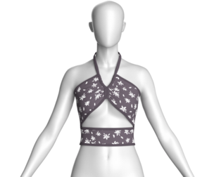 Girls Noir Petal Bralette | Marvelous / Clo3d / obj / fbx