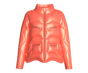 Girls Aero Wave Puffer Jacket | Marvelous / Clo3d / obj / fbx