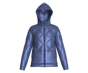 Girls Diamond Quilted Puffer Jacket With Hood | Marvelous / Clo3d / obj / fbx