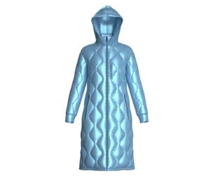 Girls Long Puffer Hooded Jacket With Zip Pocket | Marvelous / Clo3d / obj / fbx