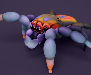 Silky the Jumping Spider - Stylized Maya Rig - Full base pack