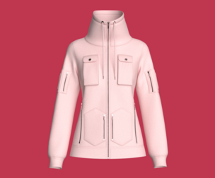 Girls High Neck Zip-Up Jacket With Multi Pockets | Marvelous / Clo3d / obj / fbx