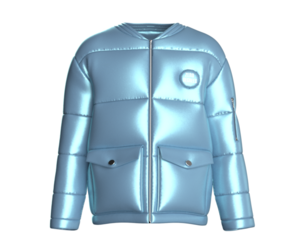 Men Metallic Blue Puffer Jacket | Marvelous / Clo3d / obj / fbx