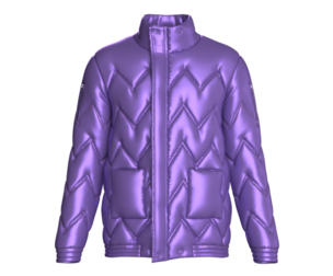 Men Metallic Violet Puffer Jacket | Marvelous / Clo3d / obj / fbx